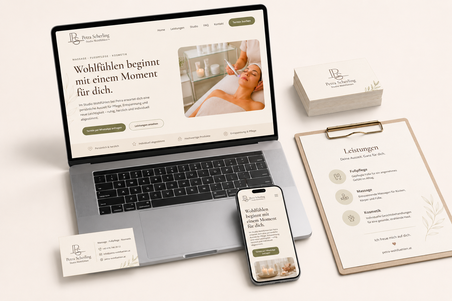 Home 5 Elegante Wellness-Branding-Produktpräsentation