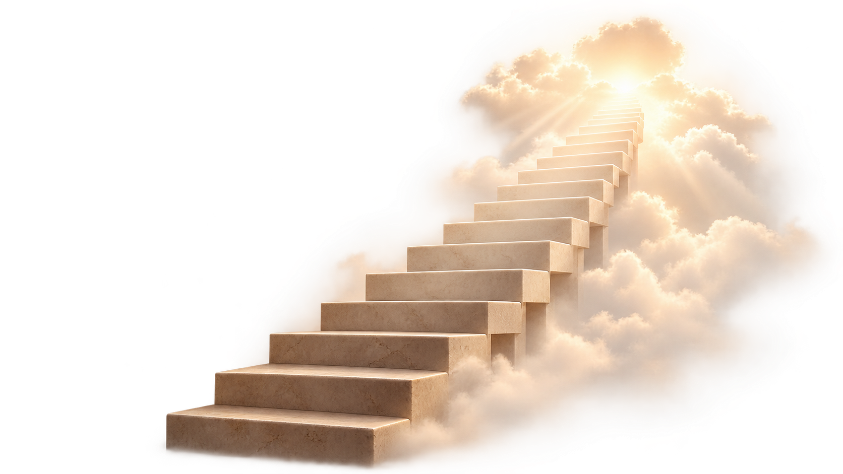 Der nächste Schritt für dein Business Treppe ins Licht als Symbol für den nächsten Schritt beim Business-Start