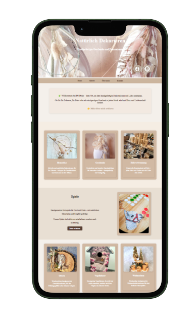 Mobiles Webdesign eines Kundenprojekts auf Smartphone Mobiles Webdesign eines Kundenprojekts auf Smartphone